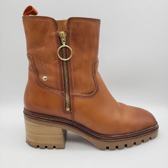 PIKOLINOS Valladolid W5D-8942 Leather Boots Brandy Women's Size 8.5 US 39 EUR - Picture 1 of 10